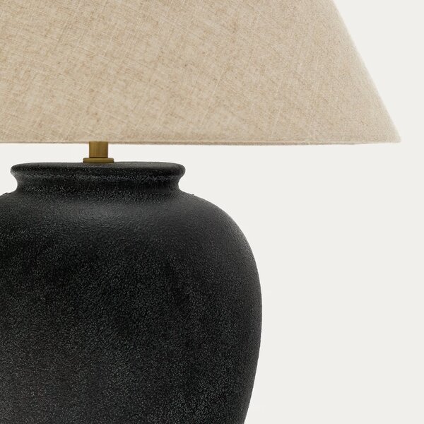 Černá keramická stolní lampa Kave Home Mercadal 59 cm