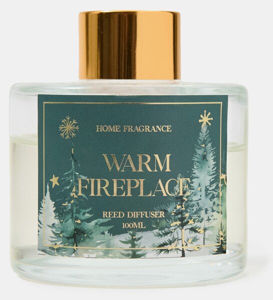 Sinsay - Vánoční aroma difuzér s tyčinkami Warm Fireplace - zelená