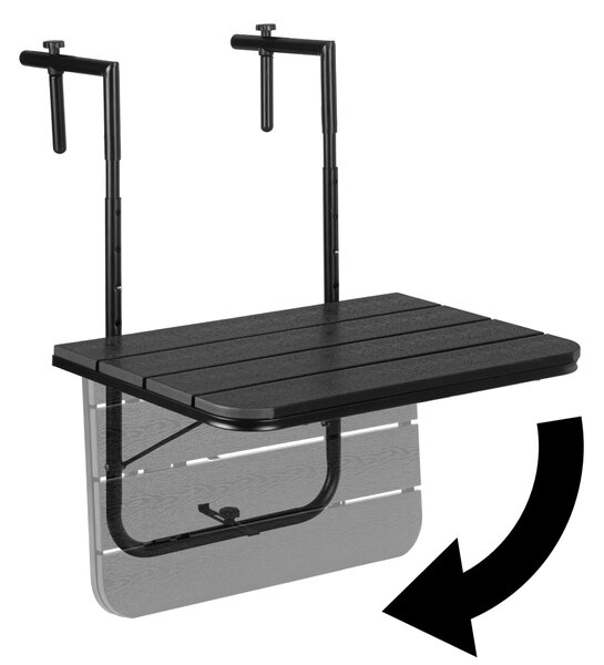 TZB Závěsný balkónový stůl Aretto 60 cm černý