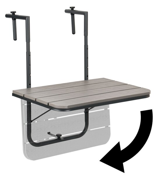 TZB Závěsný balkónový stůl Aretto 60 cm šedý