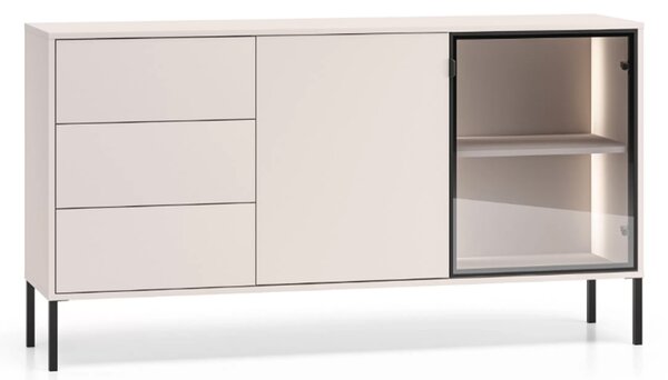 Komoda Harmona 160 cm se zásuvkami a osvětlením - kašmír