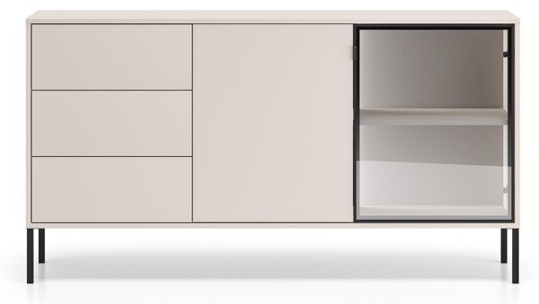 Komoda Harmona 160 cm se zásuvkami a osvětlením - kašmír