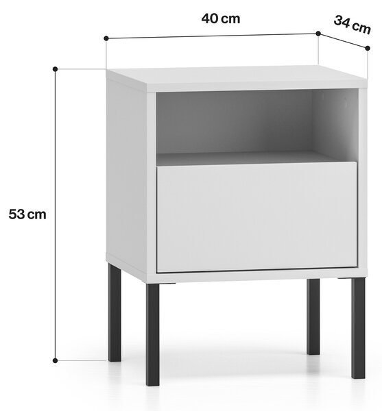 Noční stolek Harmona 40 cm se zásuvkou - kašmír