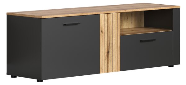 TV skříňka Esferas (grafit + dub evoke). Akce -23%