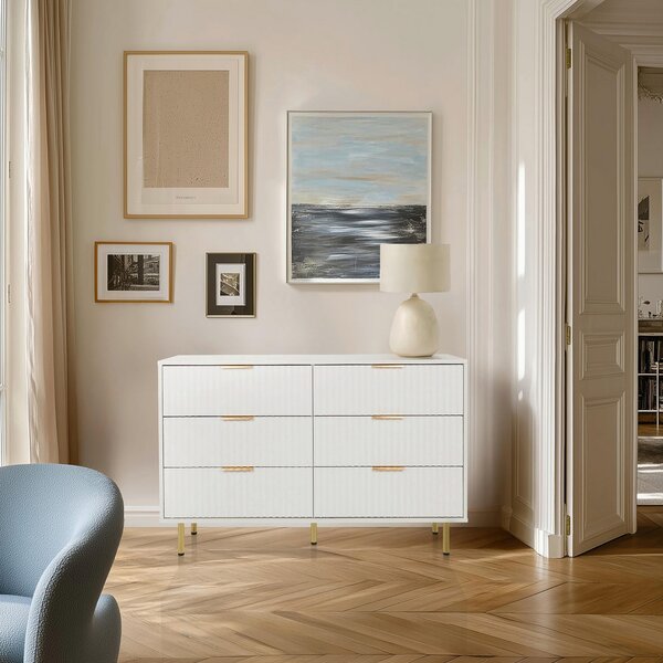 ŠIROKÁ KOMODA, bílá, 120/75/40 cm MID.YOU - Online Only komody, Online Only