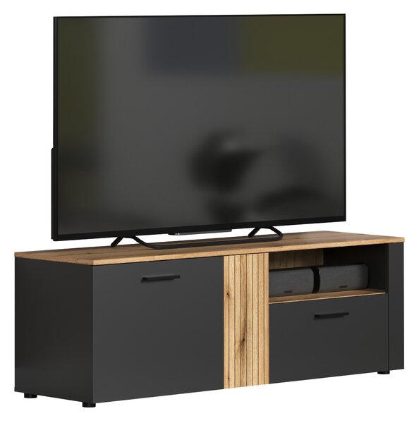 TV skříňka Esferas (grafit + dub evoke). Akce -23%