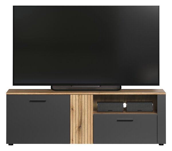 TV skříňka Esferas (grafit + dub evoke). Akce -23%