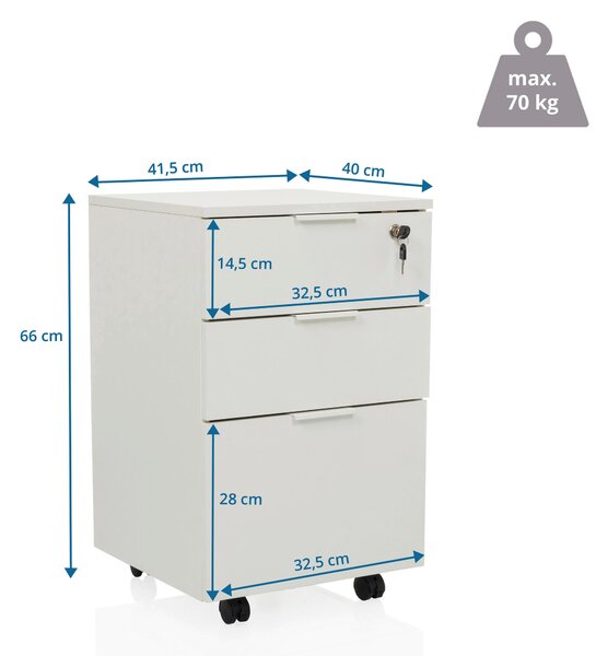 POJÍZDNÝ KONTEJNER, 41,5/66/40 cm MID.YOU - Online Only kancelářský nábytek, Online Only