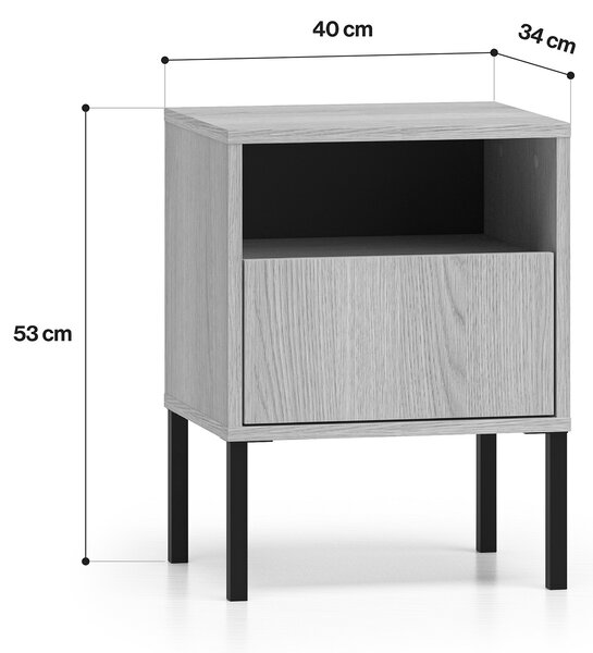 Noční stolek Harmona 40 cm se zásuvkou - dub lindberg