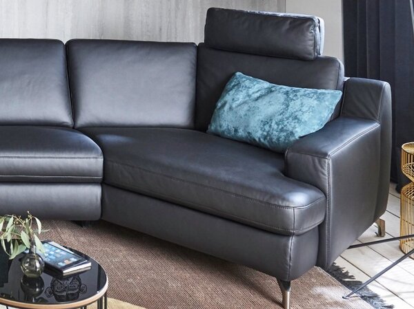 Kožená rohová sedací souprava PRISMA s funkcí relax Pravý roh