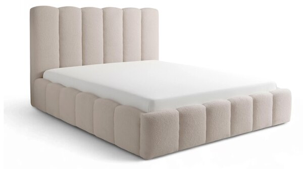 Čalouněná postel Aura 160x200 s úložným prostorem - béžová bouclé Quelle 03