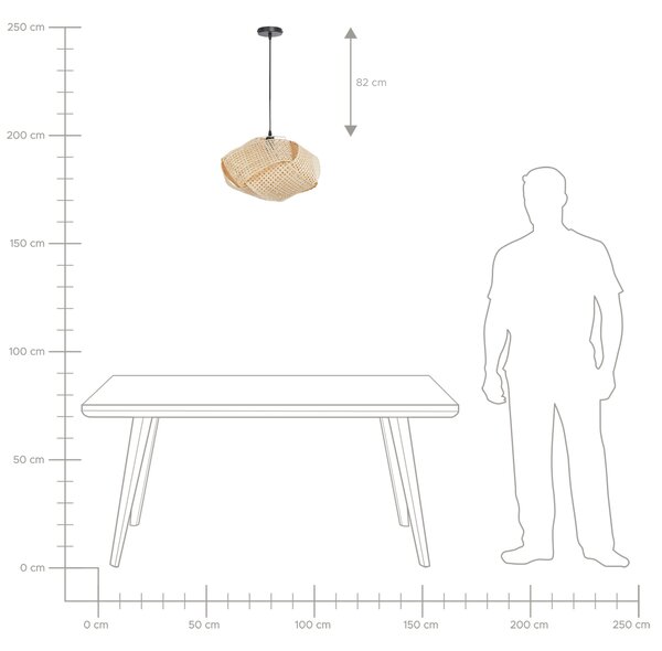 Závěsná lampa HALIL Bambus Béžová