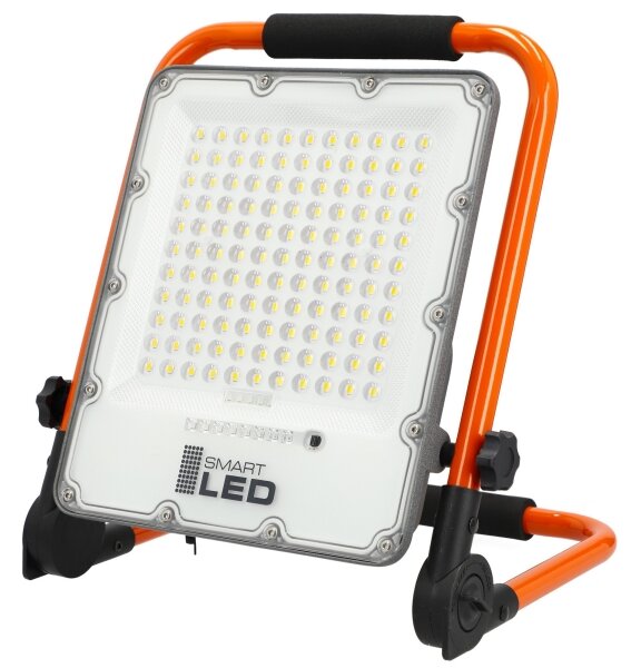 LED Nabíjecí reflektor se stojanem LED/100W/3,2V 5000K 5000 mAh IP65 oranžová