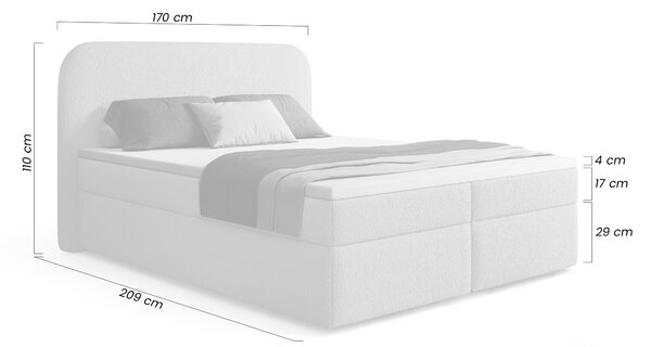 Kontinentální postel Eleris 160x200 s úložným prostorem - béžová bouclé Quelle 03