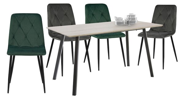 JÍDELNÍ STŮL, černá, barvy dubu, 140/80/75 cm Carryhome