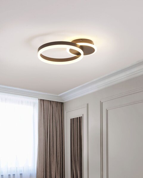 LED stropní lampa GLYDE Kov Tmavě hnědá