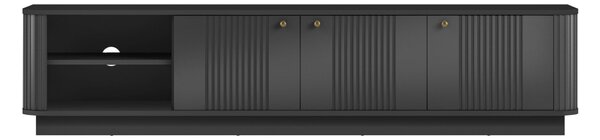TV stolek Vesper 3D 187 cm na soklu - černý / zlaté úchyty