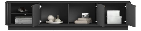 TV stolek Vesper 3D 187 cm na soklu - černý / zlaté úchyty