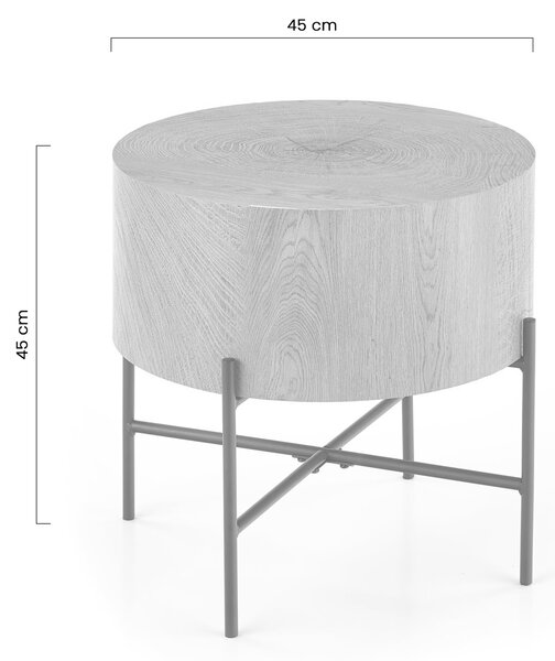 Kulatý konferenční stolek Liviano 45 cm - přírodní dub / černá
