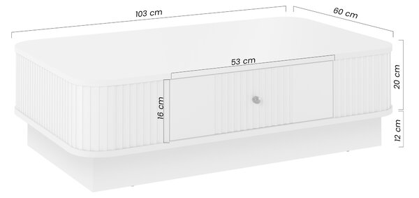 Moderní konferenční stolek Vesper 103x60 cm se zásuvkou a soklem - černý / zlatá úchytka