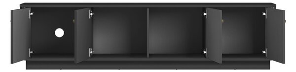 TV stolek Vesper 4D 187 cm na soklu - černý / zlaté úchyty