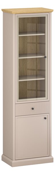 Vitrína Indices 1 (taupe + dub kamenný)