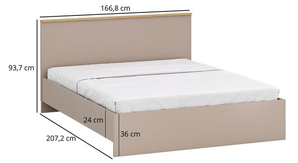 Manželská postel 160 cm Indices (taupe + dub kamenný)