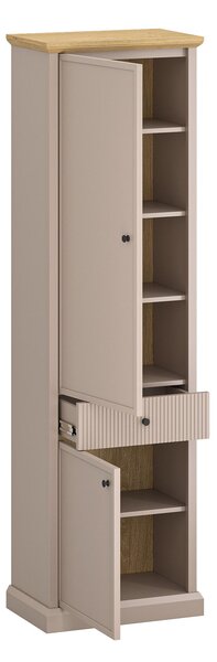 Policová skříň Indices (taupe + dub kamenný)