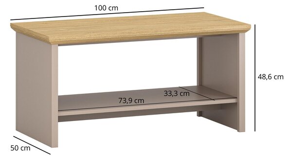 Konferenční stolek Indices (taupe + dub kamenný)