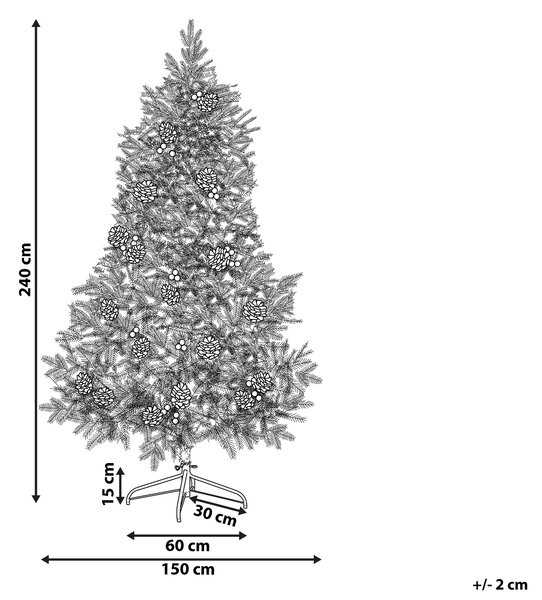 Umělý vánoční stromeček DENALI 240 cm Zelená
