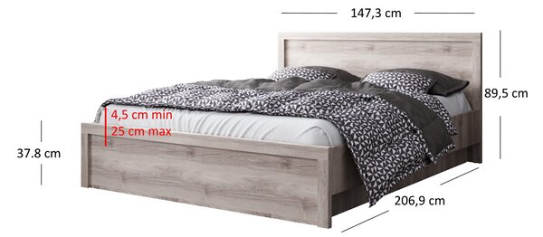 HezkýNábytek.cz Manželská postel 140 cm Japon (kaštan nairobi) (s roštem) (s úl. prostorem). 1116899