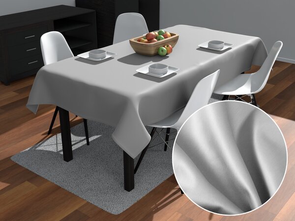 Biante Obdélníkový bavlněný saténový ubrus ST-012 Světle šedý 50x100 cm