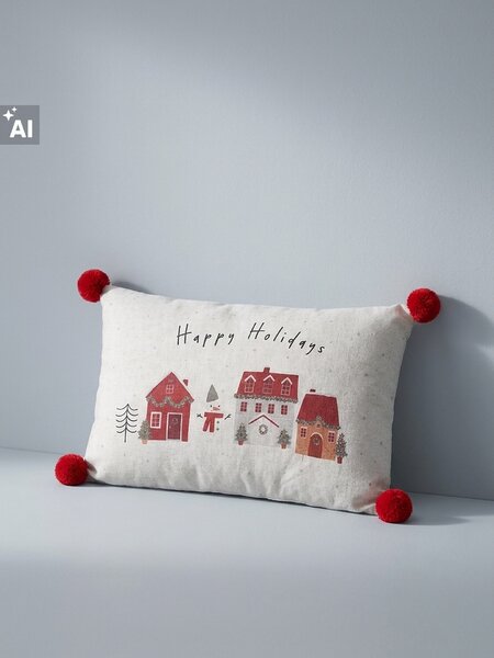 Sinsay - Vánoční polštář s nápisem „Happy Holidays“ - vícebarevná