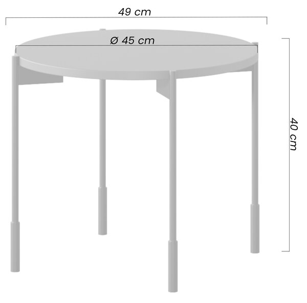 Kulaty konferenční stolek Sonatia 45 cm na kovových nohách - olivový