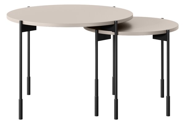Konferenční stolek Sonatia 60 cm kulatý na kovových nohách - kašmír