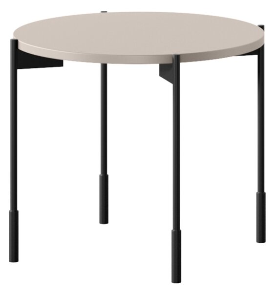 Konferenční stolek Sonatia 60 cm kulatý na kovových nohách - kašmír