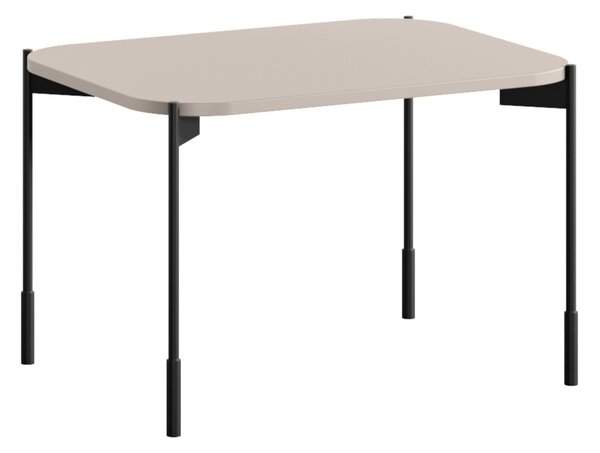 Moderní konferenční stolek Sonatia 60 cm obdélníkový na kovových nohách - kašmír