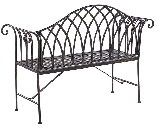 Zahradní lavice MILAZZO 130 cm Kov Černá