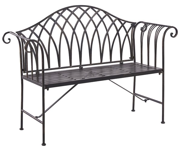 Zahradní lavice MILAZZO 130 cm Kov Černá