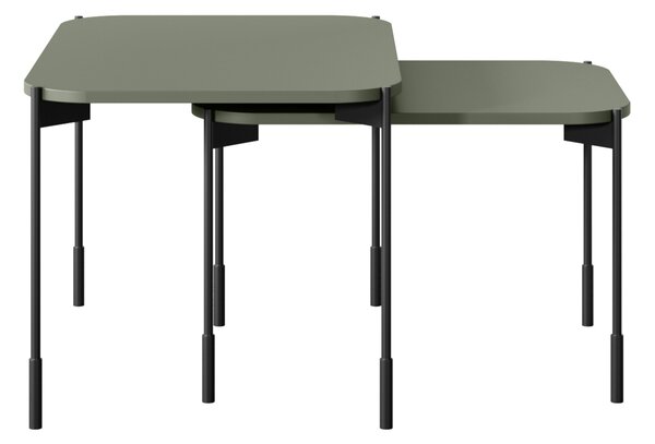 Konferenční stolek Sonatia 60 cm obdélníkový na kovových nohách - olivový