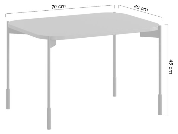 Bogart Konferenční stolek Sonita 70 cm obdélníkový na kovových nohách - burgund