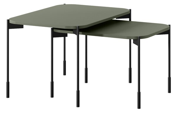 Konferenční stolek Sonatia 60 cm obdélníkový na kovových nohách - olivový