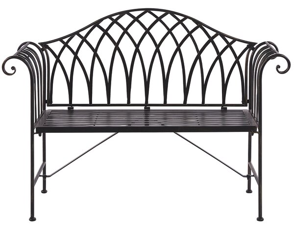 Zahradní lavice MILAZZO 130 cm Kov Černá