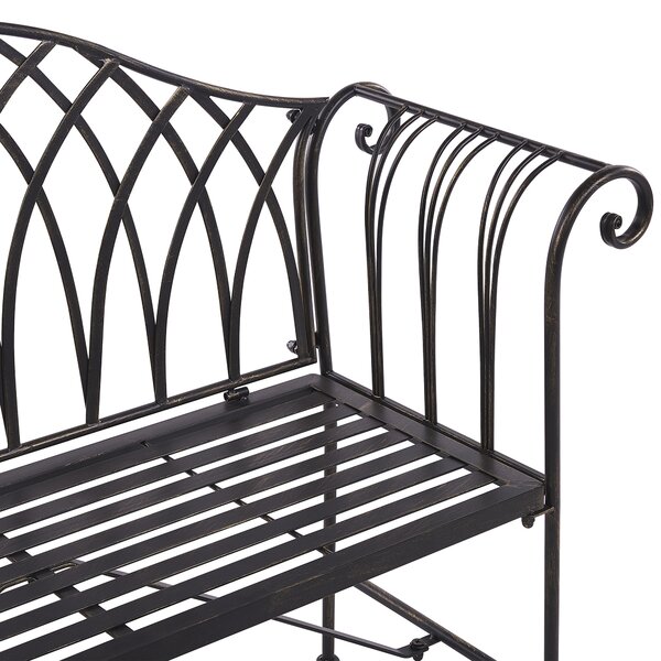 Zahradní lavice MILAZZO 130 cm Kov Černá