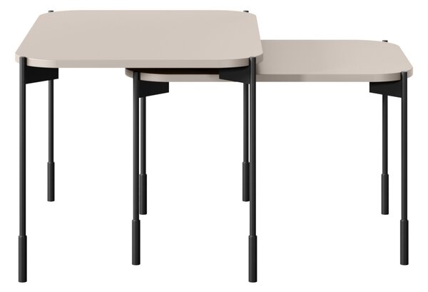 Moderní konferenční stolek Sonatia 60 cm obdélníkový na kovových nohách - kašmír