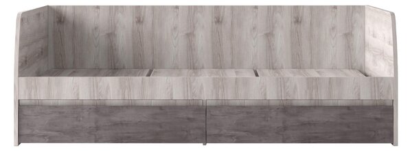 Jednolůžková postel 90 cm (válenda) Japon 2 (kaštan nairobi + onyx) (s roštem) (s úl. prostorem)