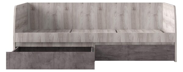 Jednolůžková postel 90 cm (válenda) Japon 2 (kaštan nairobi + onyx) (s roštem) (s úl. prostorem)