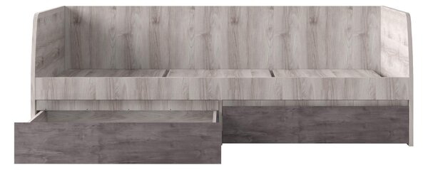 Jednolůžková postel 90 cm (válenda) Japon 2 (kaštan nairobi + onyx) (s roštem) (s úl. prostorem)