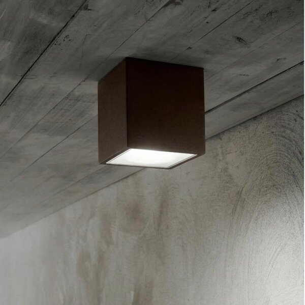 Ideal Lux - Venkovní bodové svítidlo TECHO 1xGU10/20W/230V 9x9 cm IP54 hnědá