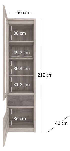 Vitrína Japon (kaštan nairobi + onyx). Akce -21%